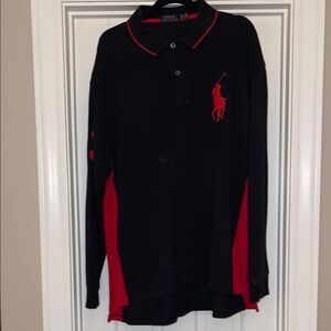 Polo by Ralph Lauren Black and Red Men's Polo Shirt